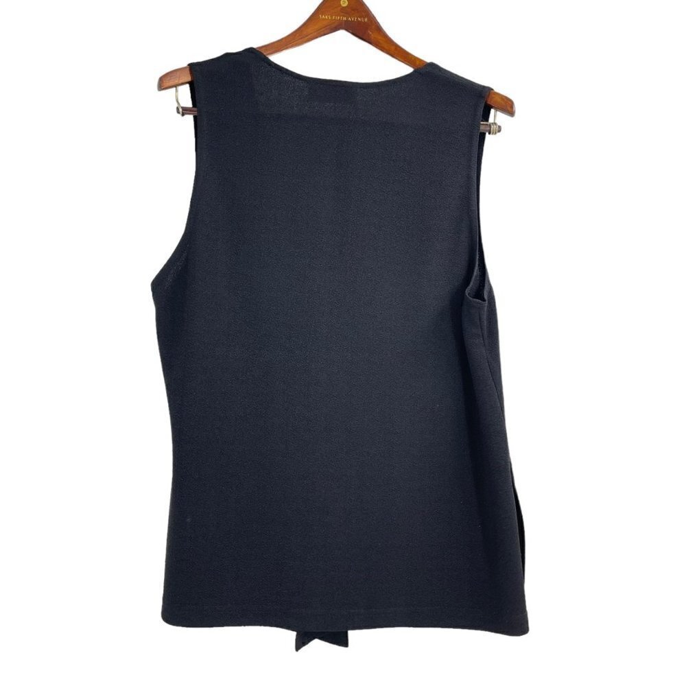 Nicole Studio Black One Button Sleeveless Outer Layer Vest Womens Size Large - Picture 2 of 5